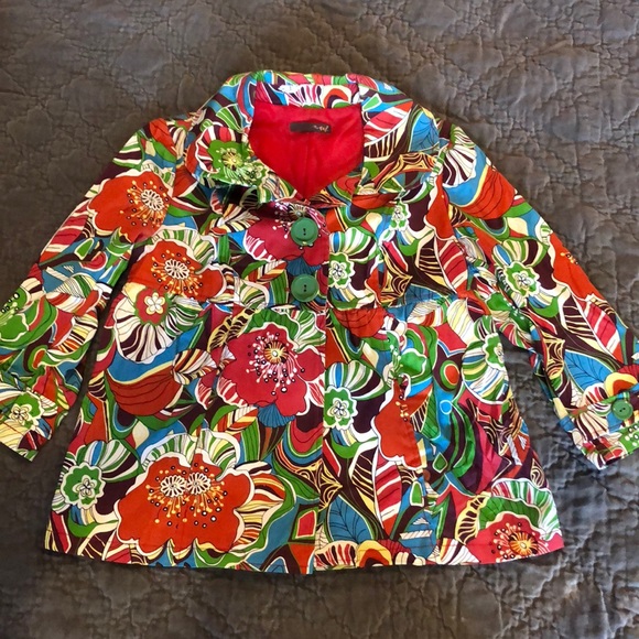 Zara Jackets & Blazers - Zara TRF Bright flowered blazer